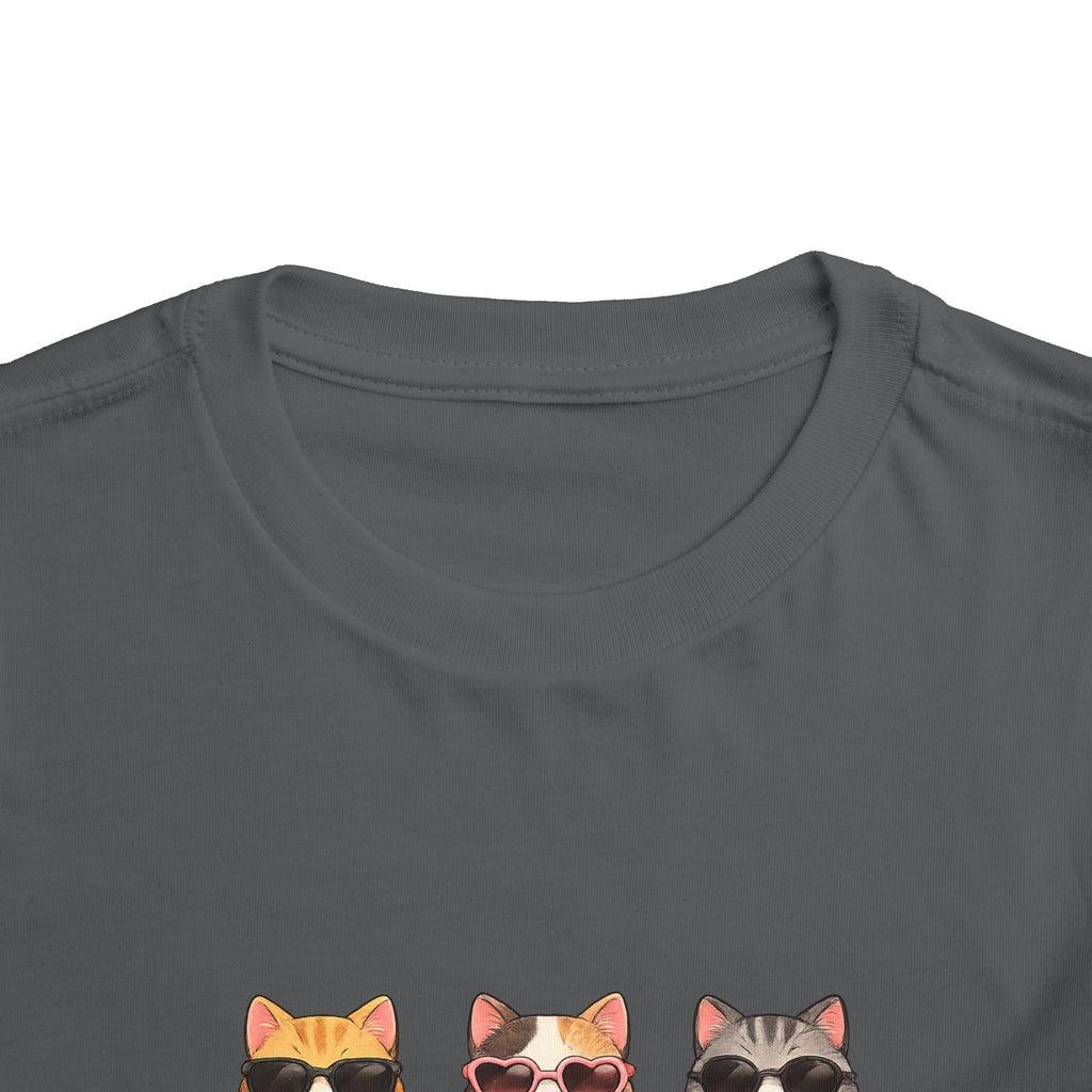 Toddler Tee — Cute Sunglasses Cats Grid Graphic