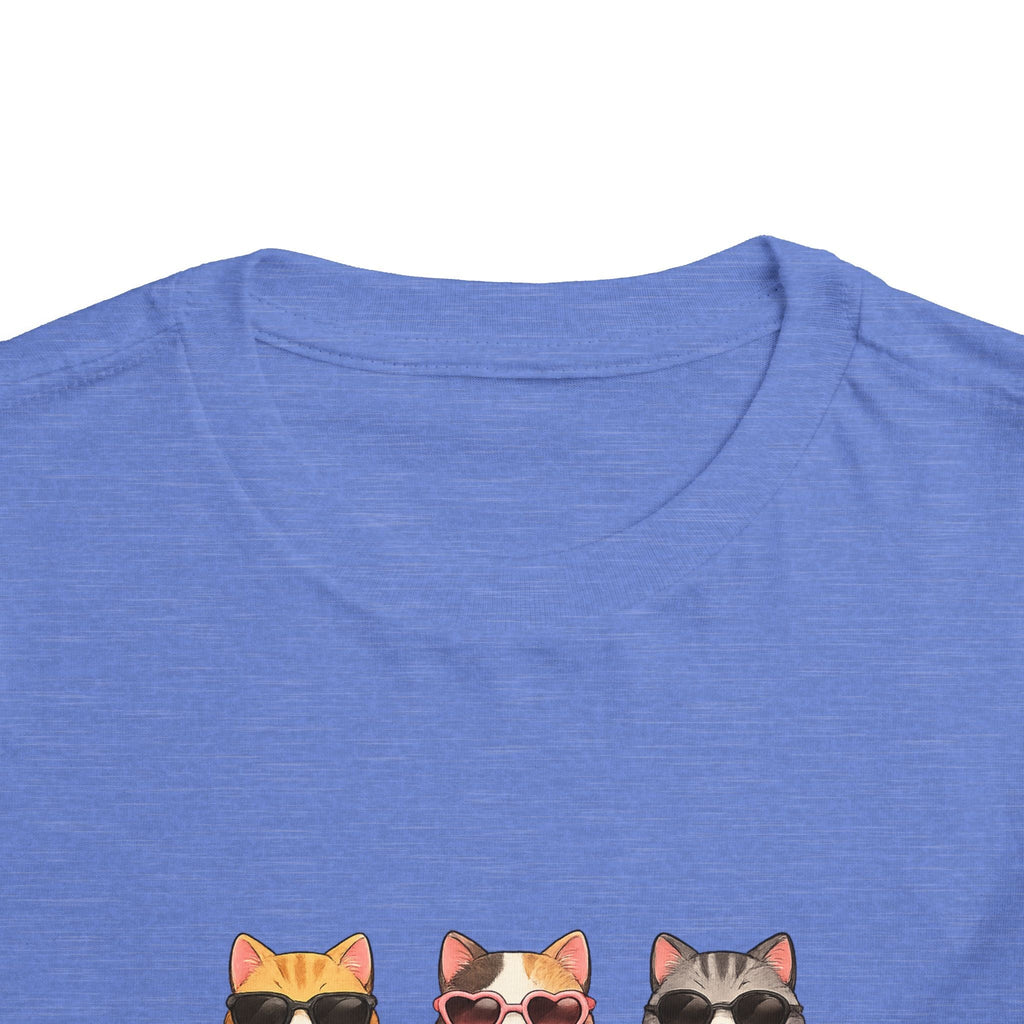 Toddler Tee — Cute Sunglasses Cats Grid Graphic