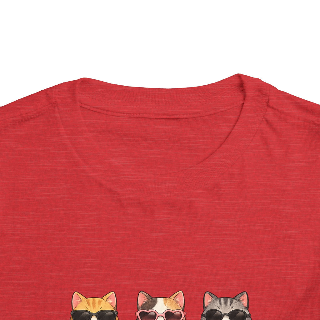 Toddler Tee — Cute Sunglasses Cats Grid Graphic