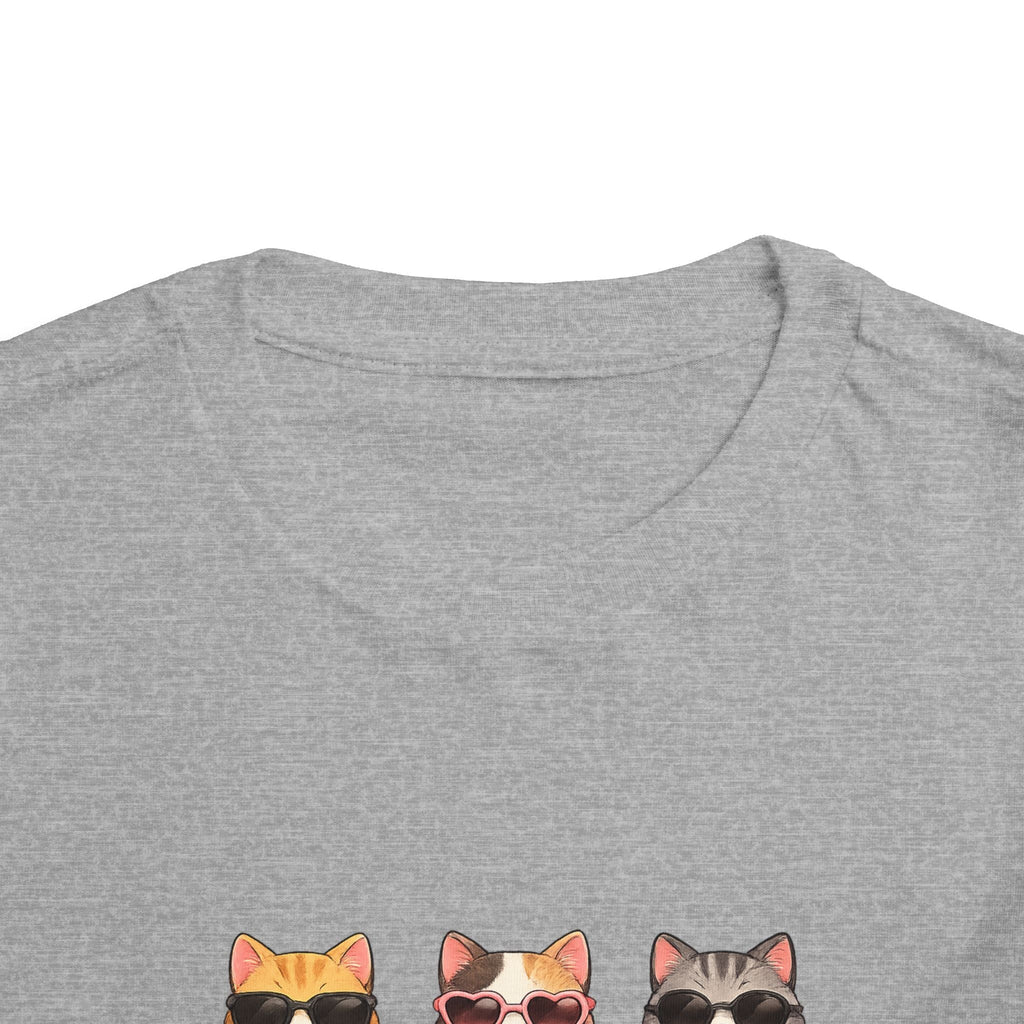 Toddler Tee — Cute Sunglasses Cats Grid Graphic