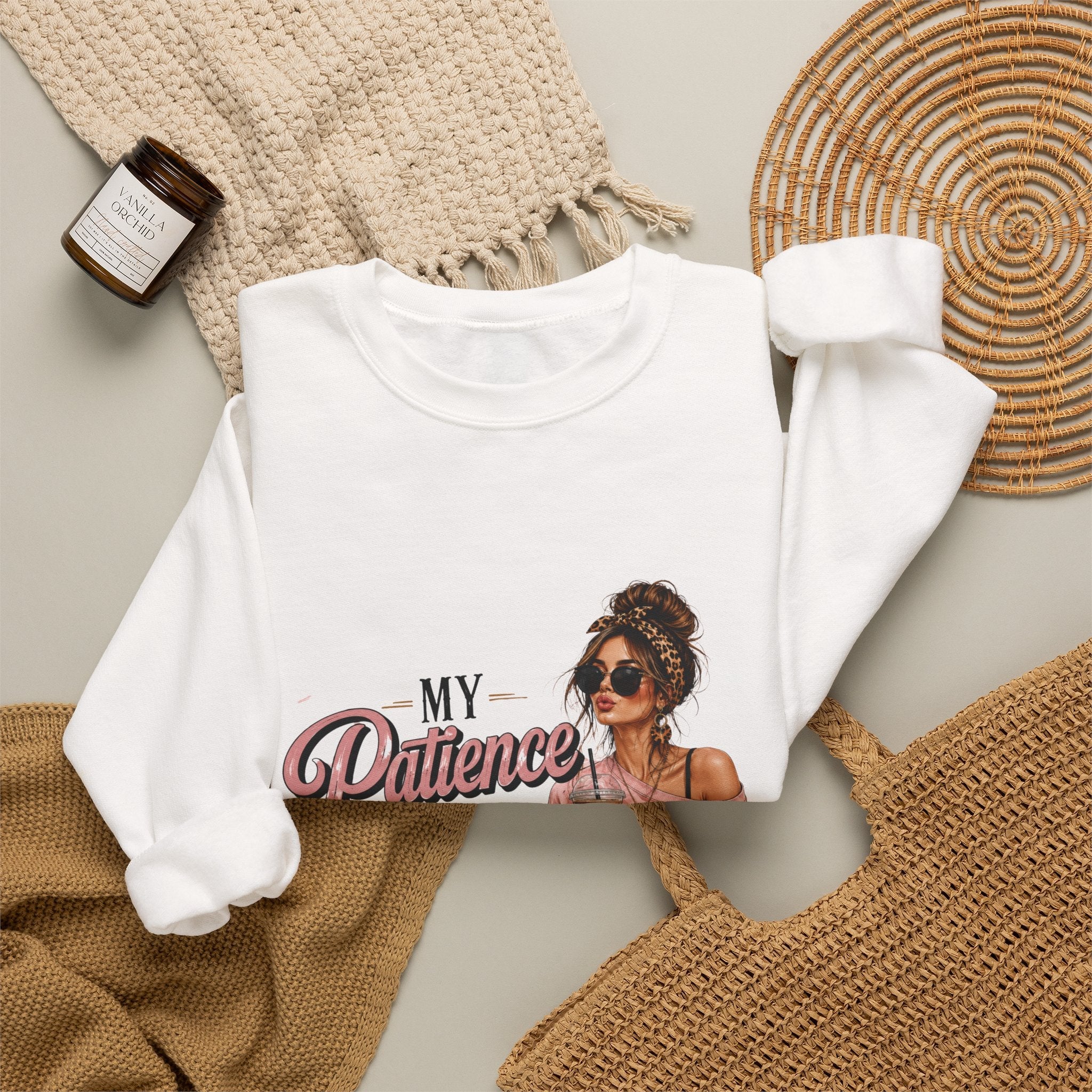 Crewneck Sweatshirt — "My Patience Has Left the Chat" Graphic