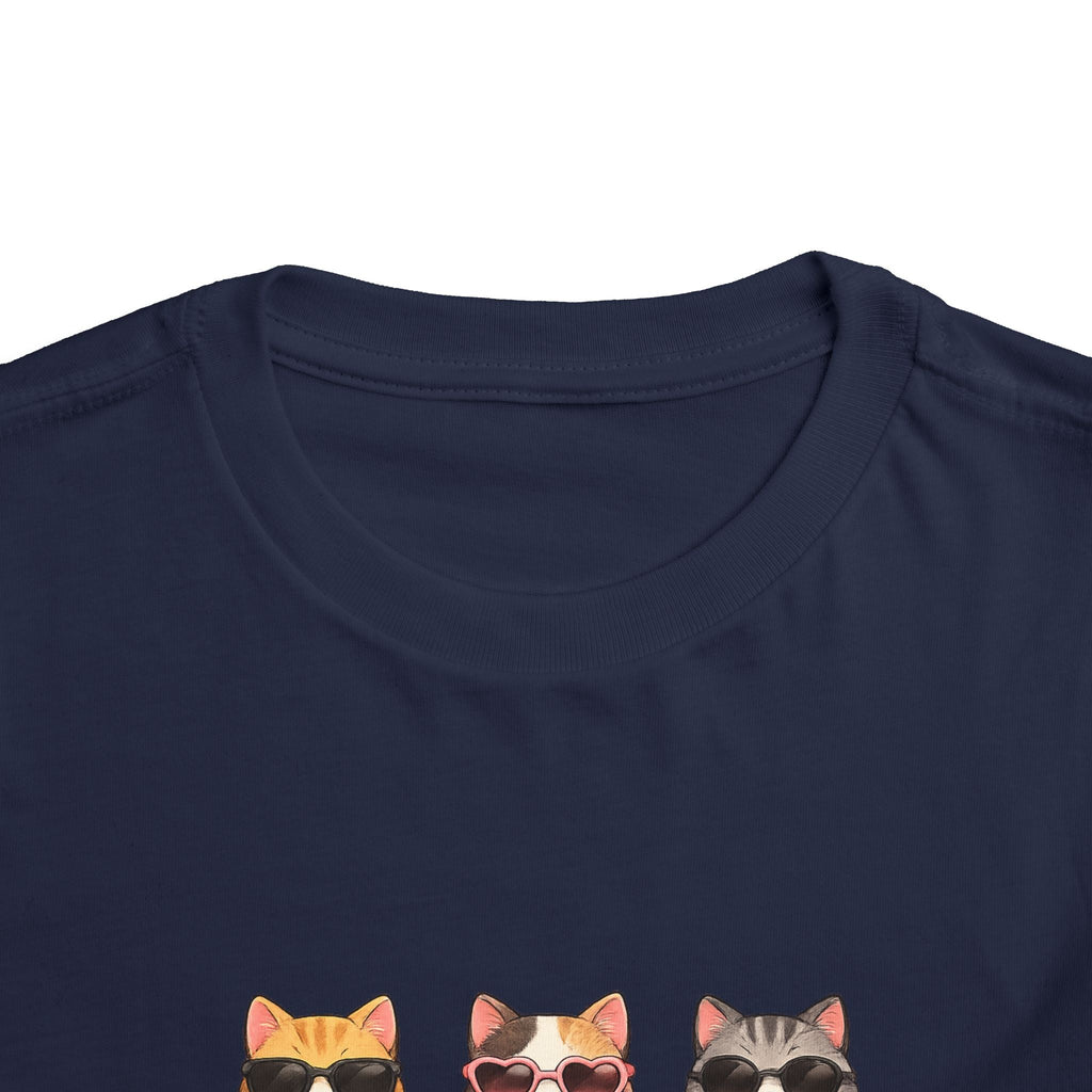 Toddler Tee — Cute Sunglasses Cats Grid Graphic
