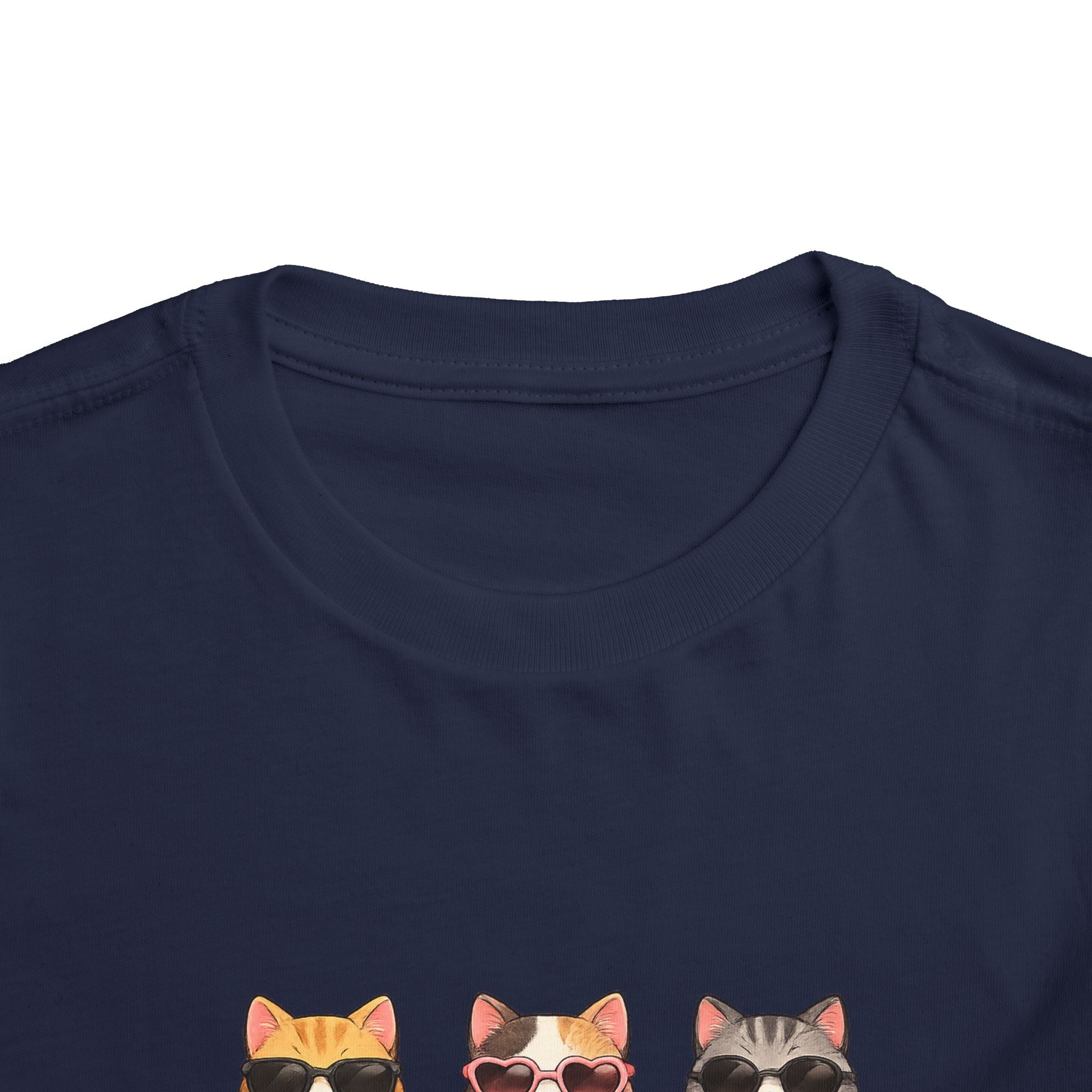 Toddler Tee — Cute Sunglasses Cats Grid Graphic