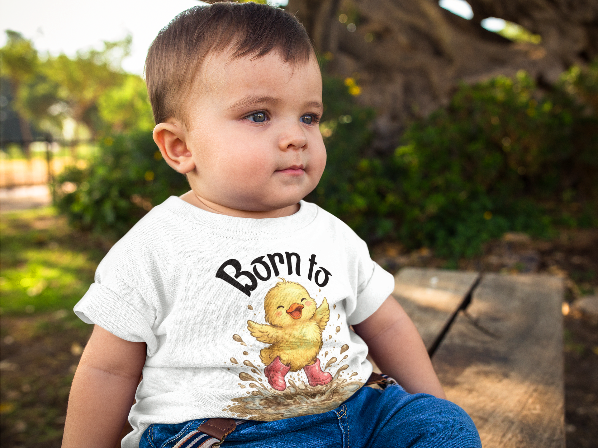 Infant Tee — "Born to Splash" Duckling Baby Shirt