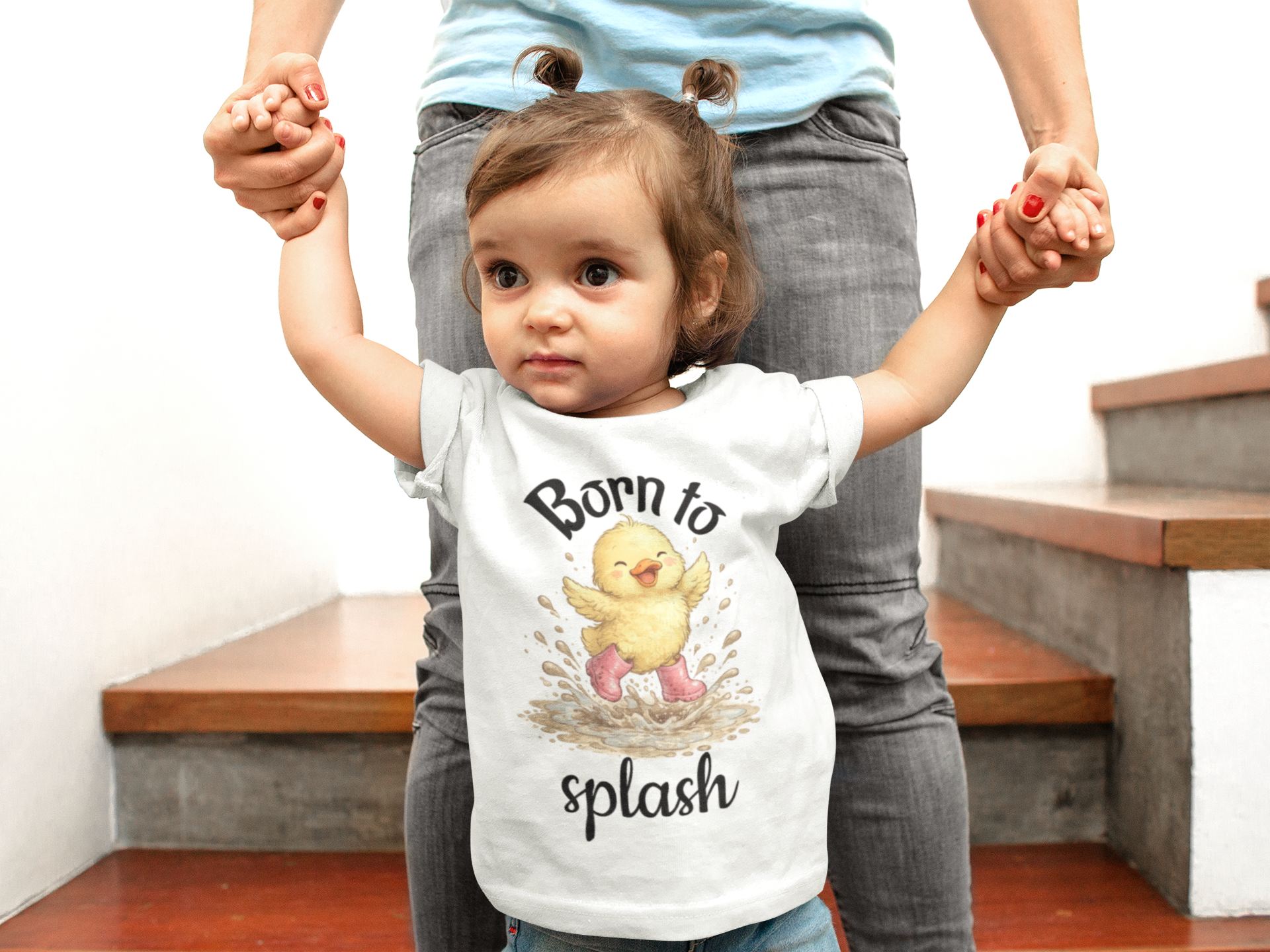 Infant Tee — "Born to Splash" Duckling Baby Shirt