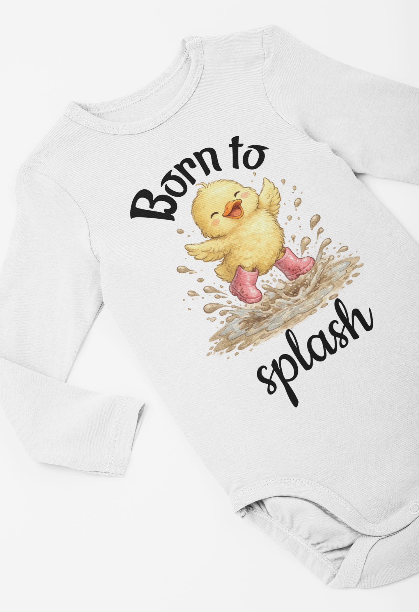 Infant Tee — "Born to Splash" Duckling Baby Shirt