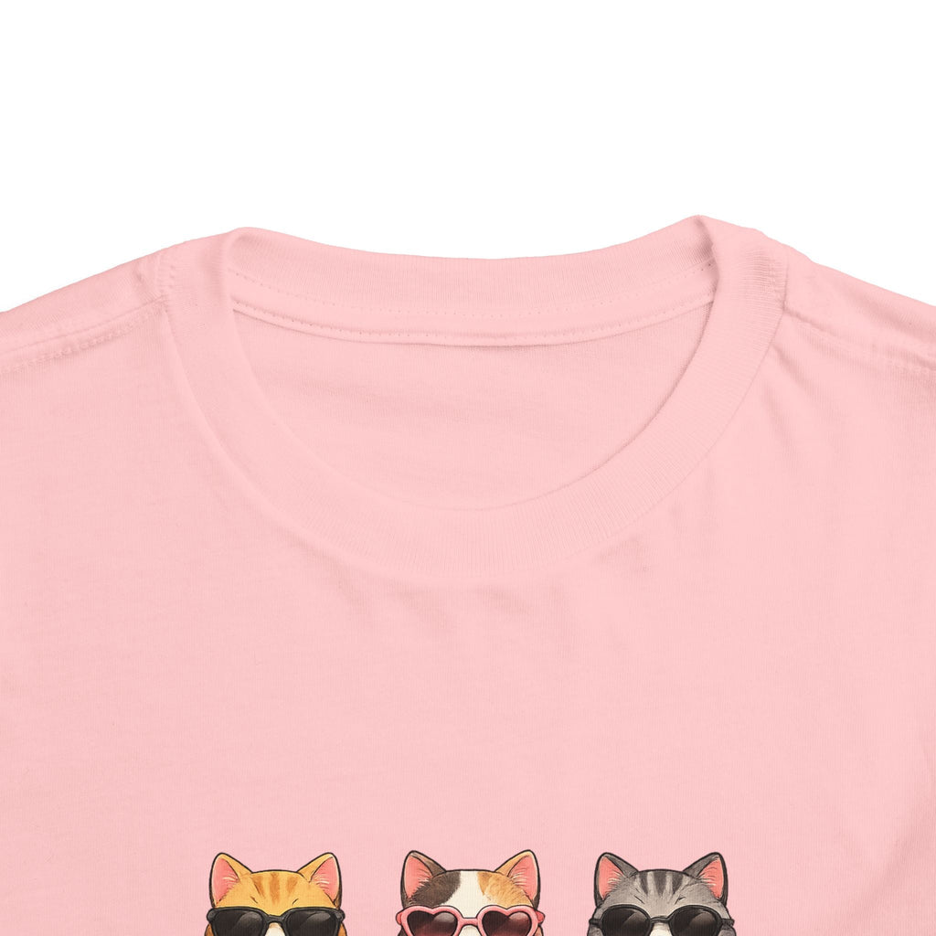 Toddler Tee — Cute Sunglasses Cats Grid Graphic