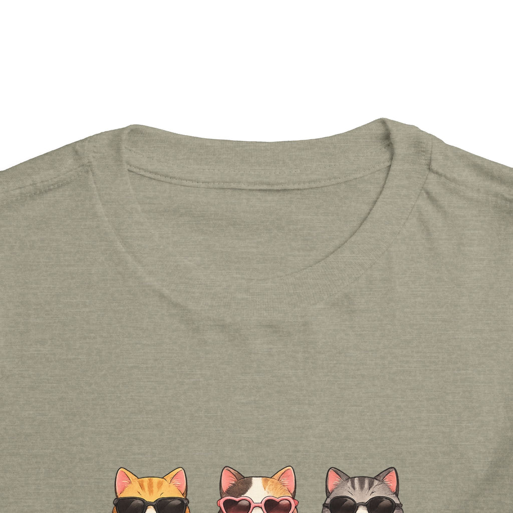 Toddler Tee — Cute Sunglasses Cats Grid Graphic