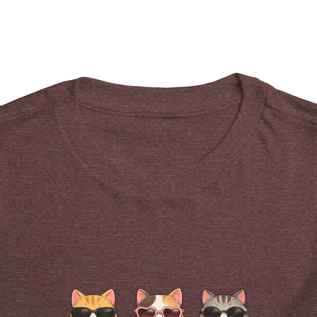 Toddler Tee — Cute Sunglasses Cats Grid Graphic