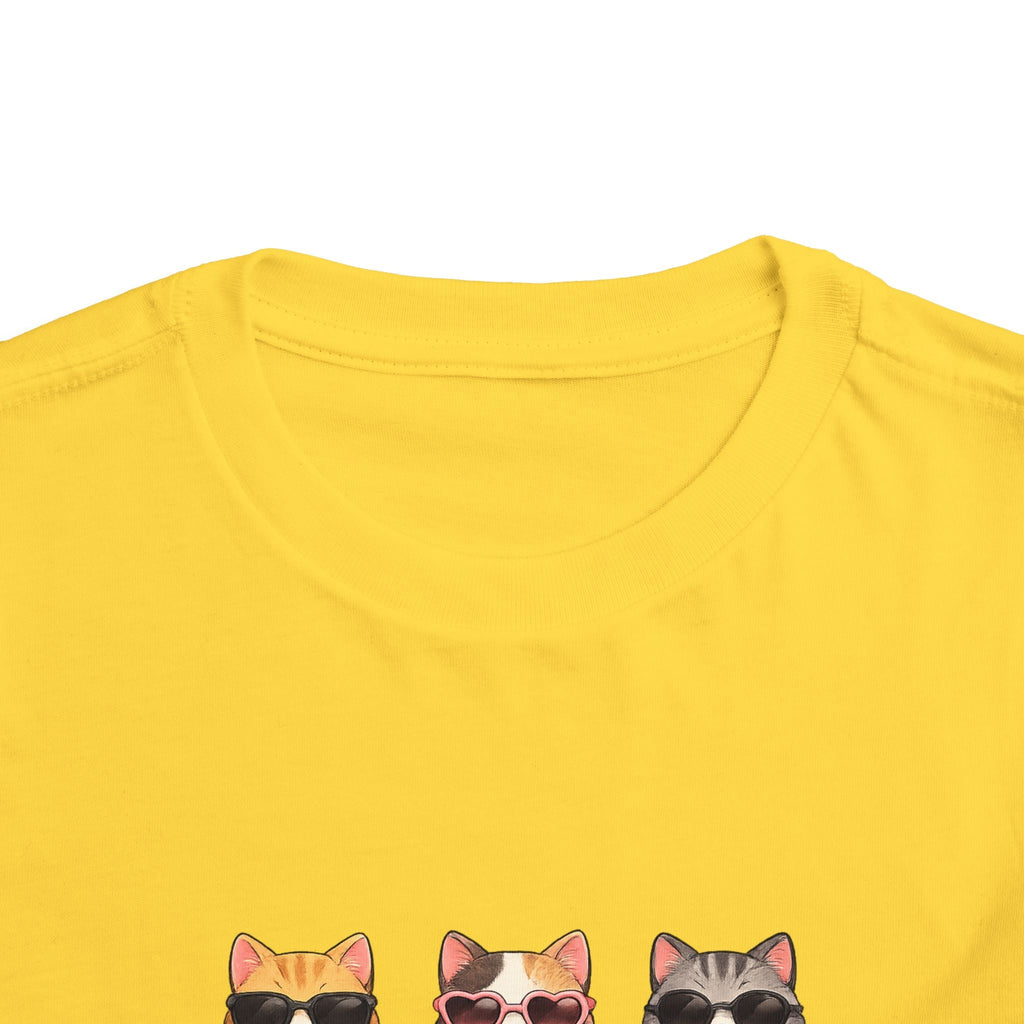 Toddler Tee — Cute Sunglasses Cats Grid Graphic