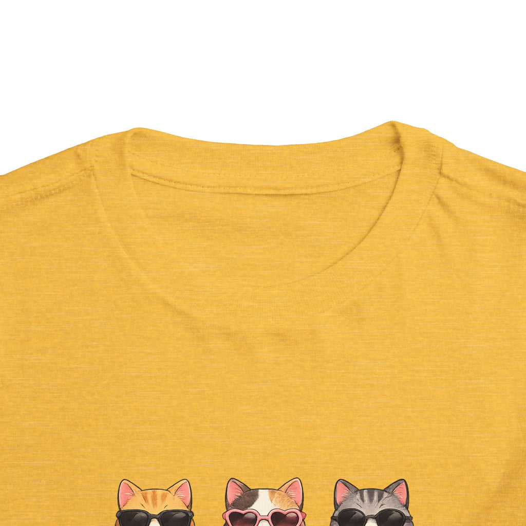 Toddler Tee — Cute Sunglasses Cats Grid Graphic