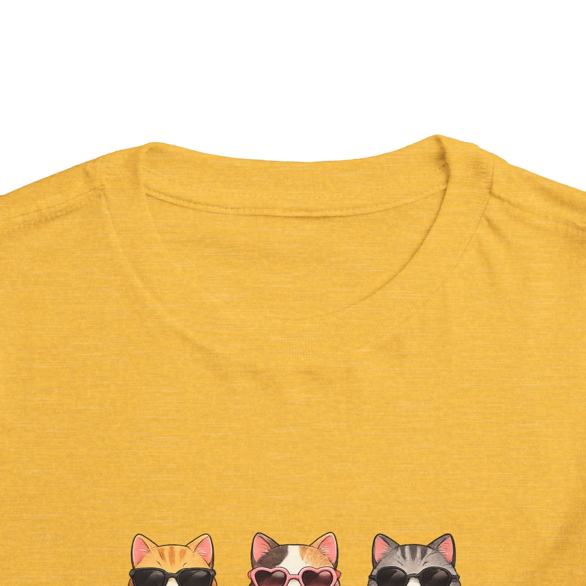 Toddler Tee — Cute Sunglasses Cats Grid Graphic