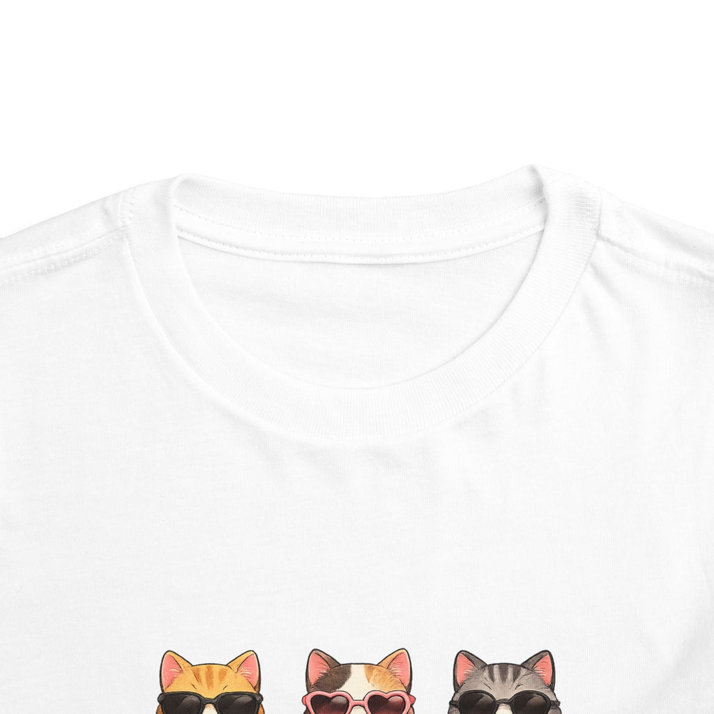 Toddler Tee — Cute Sunglasses Cats Grid Graphic