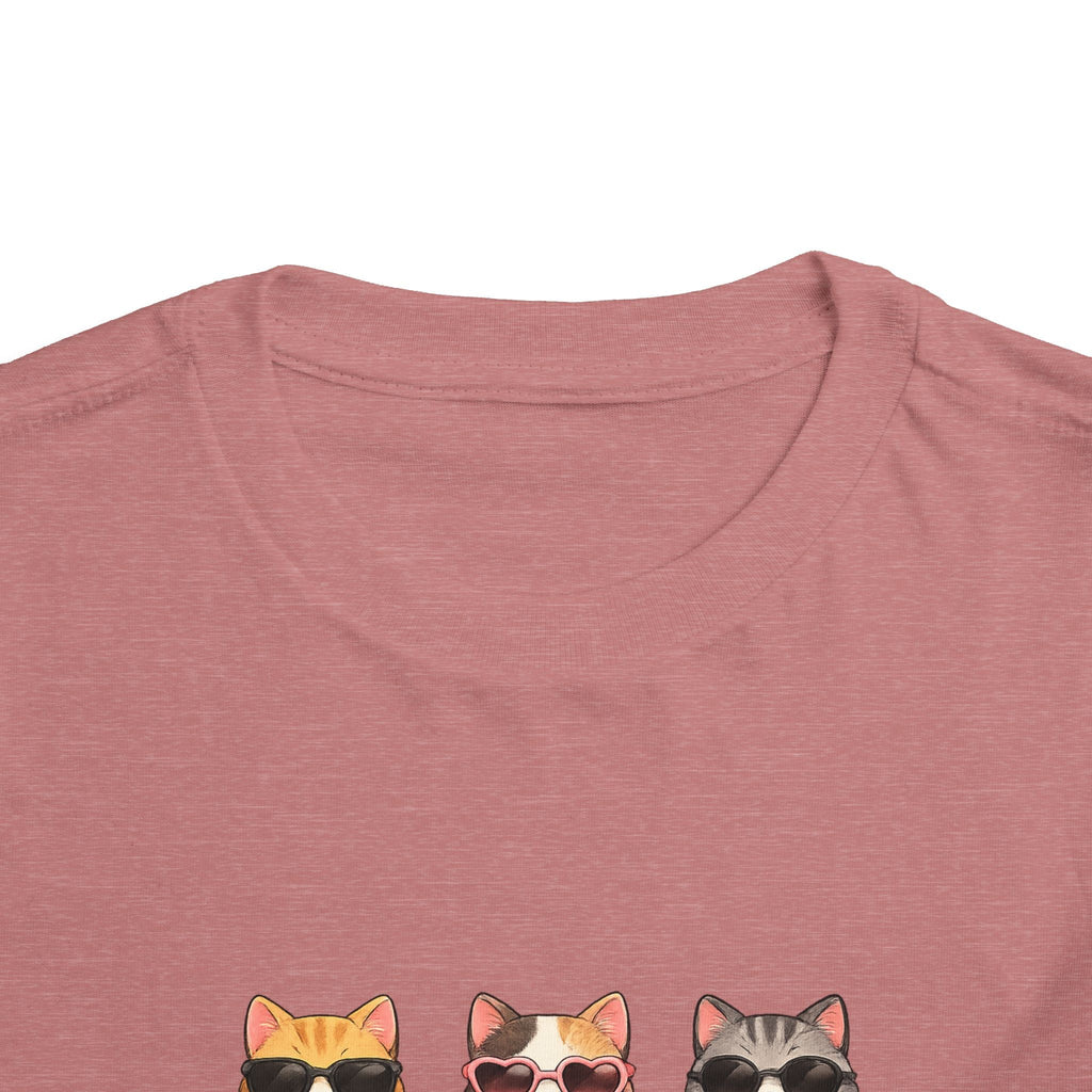 Toddler Tee — Cute Sunglasses Cats Grid Graphic